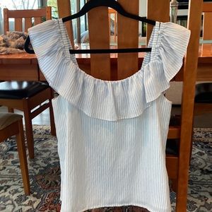 Club Monaco size small blue and white striped seersucker tank